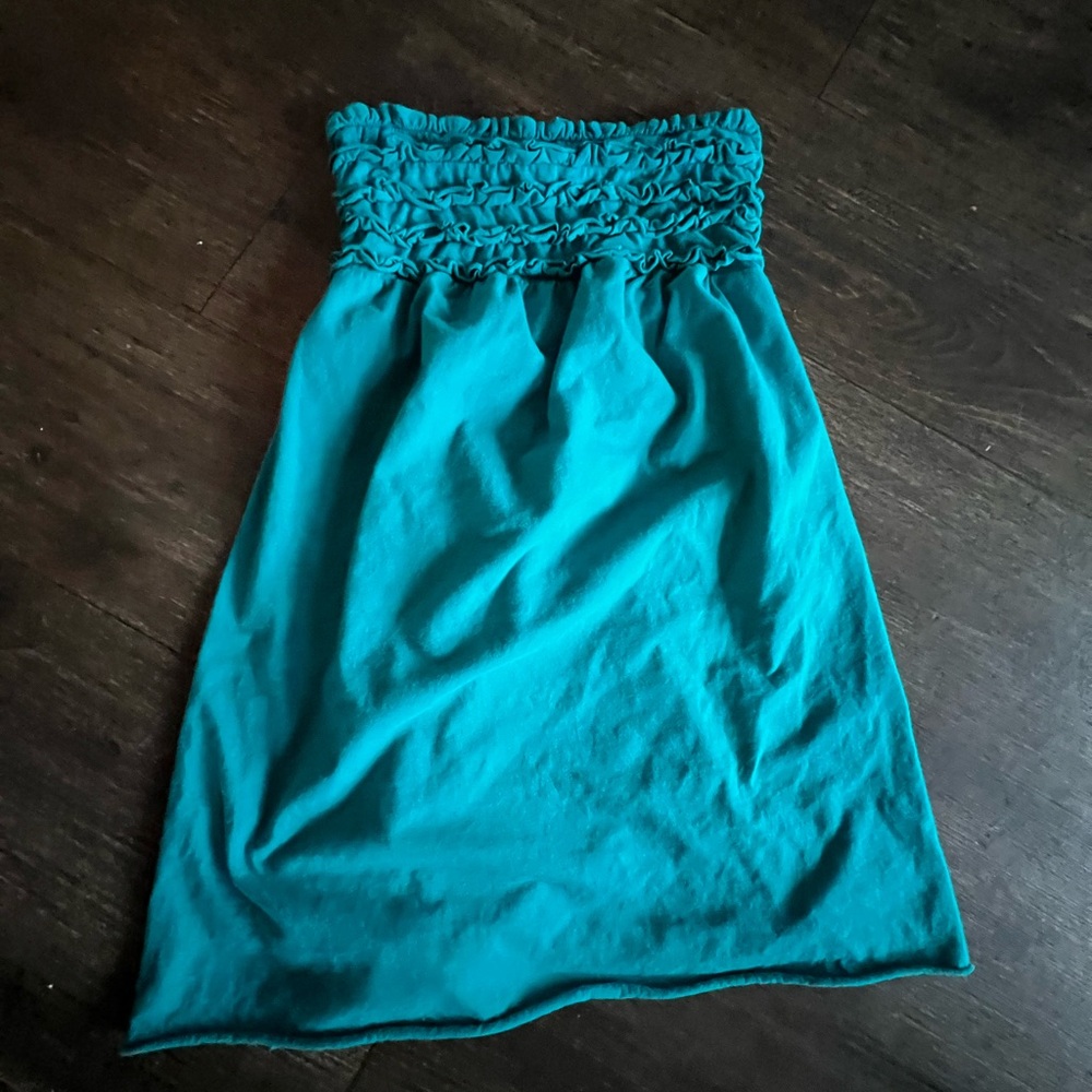 Turquoise beach cover up mini dress